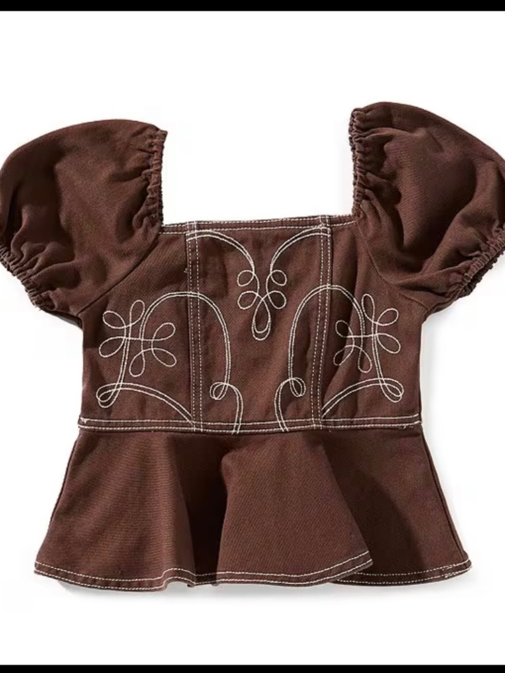 2 piece denim western top & skirt set